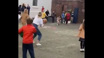 WATCH: Teacher Sinks Cross Court Basket....And Kids Go Nuts