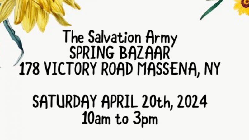 Vendors and Grafters WANTED! The Salvation Army Massena's Spring Bazaars