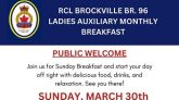 Brockville Legion Ladies Auxiliary March Breakfast March 30 @ 9:00 am - 12:00 pm